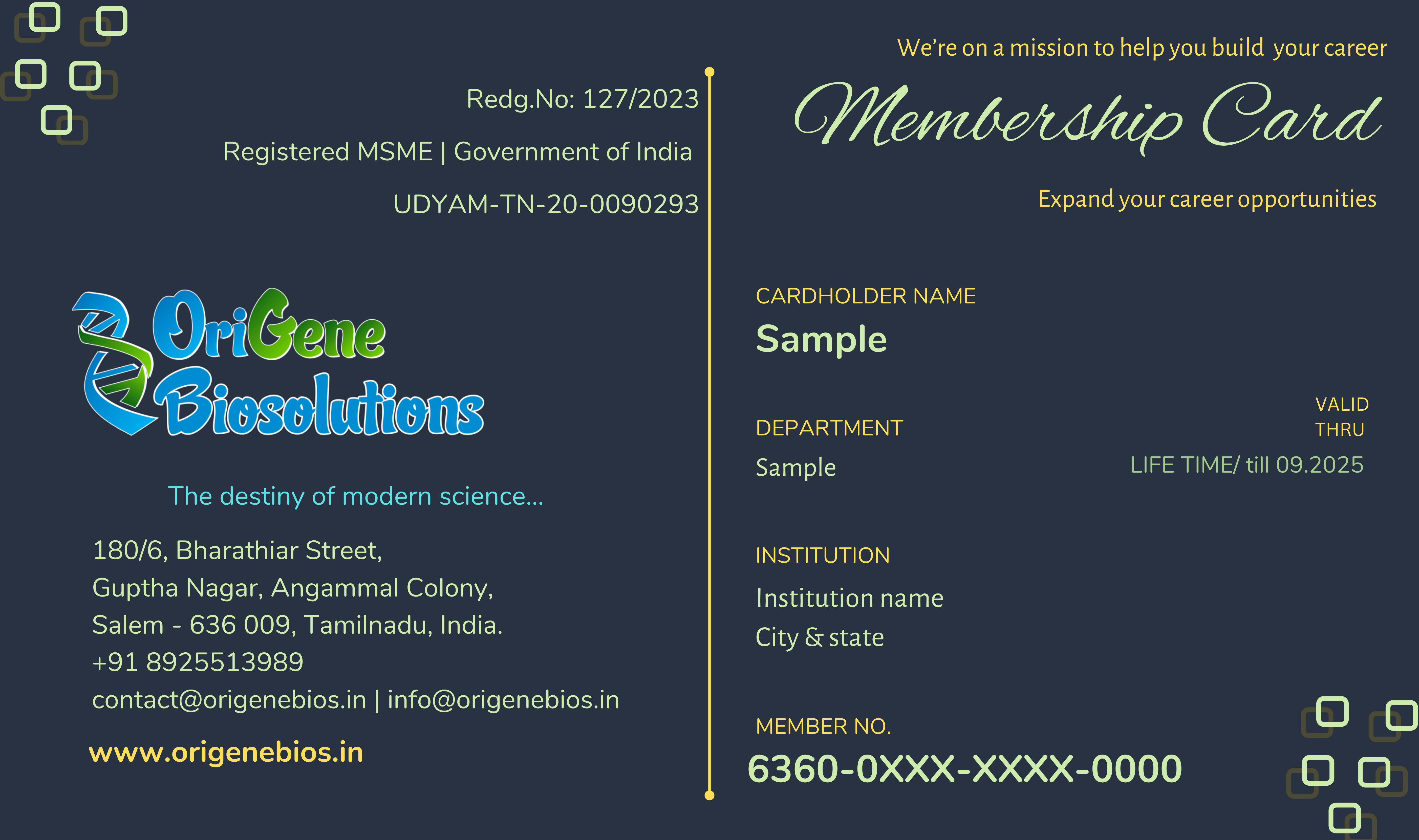 Membership Card Sample