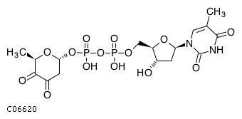 GIF of dTDP-3,4-dioxo-2,6-dideoxy-D-glucose;