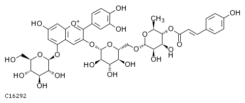 GIF of Cyanidin-3-(p-coumaroyl)-rutinoside-5-glucoside
