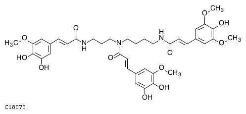 GIF of N1,N5-Di(hydroxyferuloyl)-N10-sinapoyl spermidine